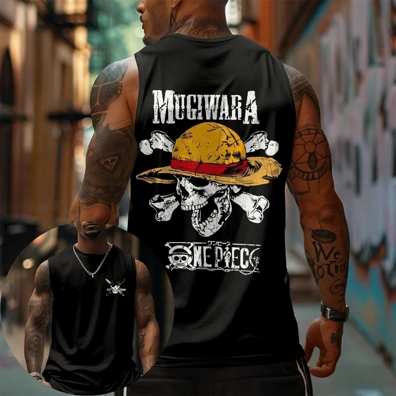 Tank Top Muscle - Camiseta Regata One Piece Mugiwara Chapéu